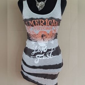 Gray and Black Women's Tank Top